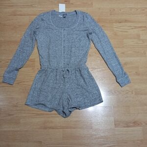 Aerie Gray brushed cotton romper. NWT.  Size xs.